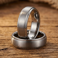 Brushed Tungsten Carbide Ring 6mm & 8mm Comfort Fit Wedding Band Matte Finish Pipe Cut Style