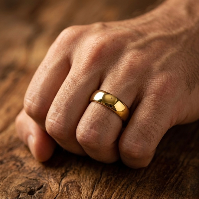 Gold Tungsten Carbide Wedding Band - 2mm 4mm 6mm 8mm Comfort Fit Ring