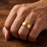 Gold Brushed Tungsten Carbide Wedding Band - Comfort Fit - 6mm & 8mm