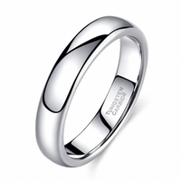 Classic Silver Tungsten Carbide Ring - 2mm, 4mm, 6mm, 8mm Wedding Band