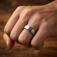 Whiskey Barrel & Brushed Tungsten Ring - Rugged Wedding Band