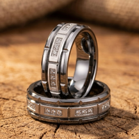 Silver Tungsten Wedding Band with Cubic Zirconia Inlay Brushed & Polished Tungsten Carbide Ring for Men – Scratch Resistant Comfort Fit