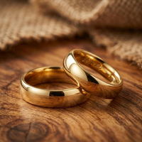 Gold Tungsten Carbide Wedding Band - 2mm 4mm 6mm 8mm Comfort Fit Ring