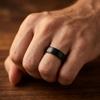 6mm Black Tungsten Whiskey Barrel Wood Promise Ring