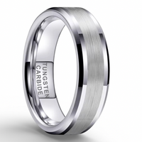 Polished Beveled Edges Tungsten Carbide Ring Men & Women Wedding Band Brushed Center & Comfort Fit