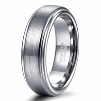 Brushed Tungsten Carbide Ring 6mm & 8mm Comfort Fit Wedding Band Matte Finish Pipe Cut Style