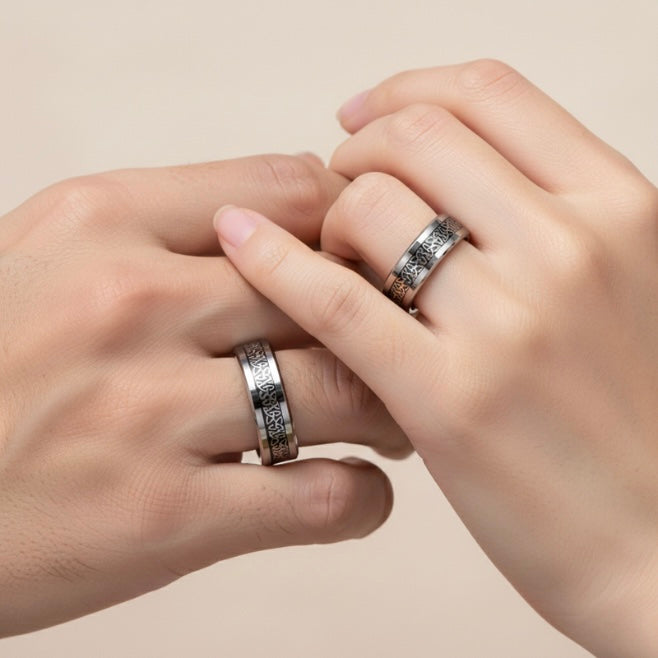 Men’s Tungsten Carbide Celtic Ring – Eternal Knot Inlay Wedding Band