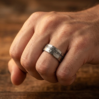 Tungsten Meteorite Ring – Hammered Finish Wedding Band for Men & Women | Comfort | Men Promise Ring | Engagement Band