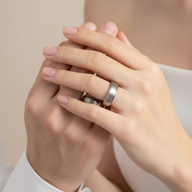 Brushed Tungsten Carbide Ring 6mm & 8mm Comfort Fit Wedding Band Matte Finish Pipe Cut Style