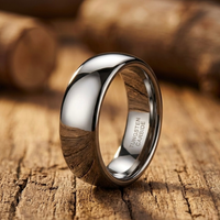 Classic Silver Tungsten Carbide Ring - 2mm, 4mm, 6mm, 8mm Wedding Band