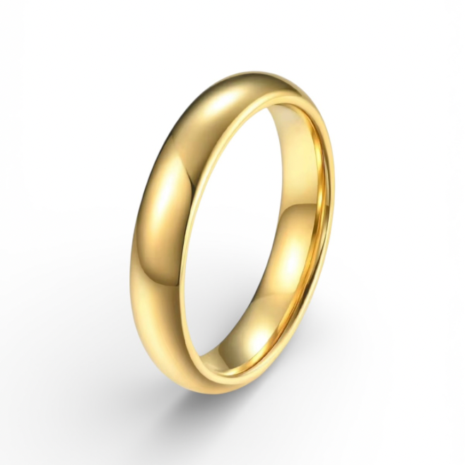 Gold Tungsten Carbide Wedding Band - 2mm 4mm 6mm 8mm Comfort Fit Ring