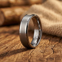 Polished Beveled Edges Tungsten Carbide Ring Men & Women Wedding Band Brushed Center & Comfort Fit