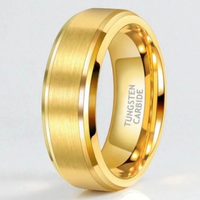 Gold Brushed Tungsten Carbide Wedding Band - Comfort Fit - 6mm & 8mm