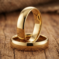 Gold Tungsten Carbide Wedding Band - 2mm 4mm 6mm 8mm Comfort Fit Ring