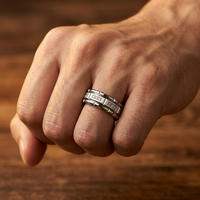 Silver Tungsten Wedding Band with Cubic Zirconia Inlay Brushed & Polished Tungsten Carbide Ring for Men – Scratch Resistant Comfort Fit